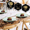 Round Accent Plastic Plates 10.25" Dinner Plates Round Mint • Gold Plastic Plates | 10 Pack