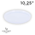 Round Accent Plastic Plates 10.25" Dinner Plates Round White Walled Plastic Plates | 10 Pack