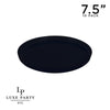 Round Accent Plastic Plates 7.25" Appetizer Plates Round Black Walled Plastic Plates | 10 Pack