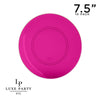 Round Accent Plastic Plates 7.25" Appetizer Plates Round Transparent Hot Pink • Gold Plastic Plates | 10 Pack