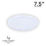 Round Accent Plastic Plates 7.25" Appetizer Plates Round White Walled Plastic Plates | 10 Pack
