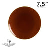 Round Accent Plastic Plates 7.25" Appetizer Plates Transparent Round Mocha • Gold Plastic Plates | 10 Pack