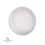 Round Accent Plastic Plates Clear • Silver Round Plastic Plates | 10 Pack