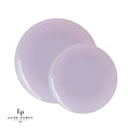 Lavender Purple and Silver Round Plastic Plates | 10 Pack