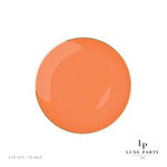 Round Accent Plastic Plates Orange • Gold Round Plastic Plates | 10 Pack