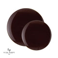 Round Brown Latte and Gold Plastic Plates | 10 Pack