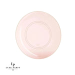 Round Accent Plastic Plates Round Semi Transparent Rose • Gold Plastic Plates | 10 Pack