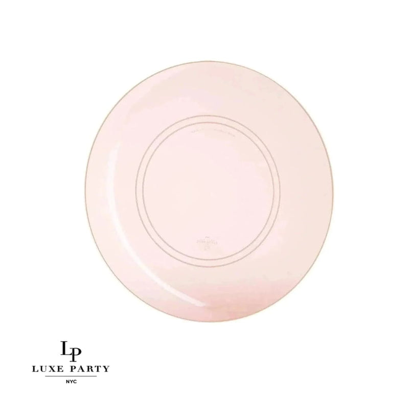 Round Accent Plastic Plates Round Semi Transparent Rose • Gold Plastic Plates | 10 Pack