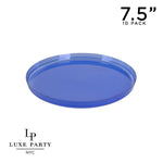 Round Accent Plastic Plates Round Transparent Bartenura Blue Walled Plastic Plates | 10 Pack