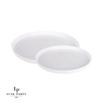 Round Accent Plastic Plates Round White Walled Plastic Plates | 10 Pack