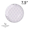 Round Lattice Plastic Plates Lavender • Silver Patterned Lattice Plastic Plates | 10 Pack