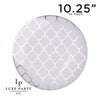 Round Lattice Plastic Plates Lavender • Silver Patterned Lattice Plastic Plates | 10 Pack