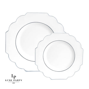 Scallop Design Plastic Plates 10.7