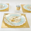 Scallop Design Plastic Plates Scalloped Clear Mint • Gold Plastic Plates | 10 Pack