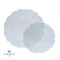 Scalloped Clear • Silver Plastic Plates | 10 Pack