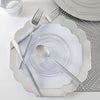 Scallop Design Plastic Plates Scalloped Clear Silver Plastic Plates | 10 Pack