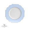 Scallop Design Plastic Plates Scalloped Ice Blue • Silver Plastic Plates | 10 Pack