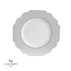 Scallop Design Plastic Plates Scalloped Silver Plastic Plates | 10 Pack