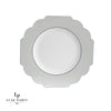 Scallop Design Plastic Plates Scalloped Silver Plastic Plates | 10 Pack