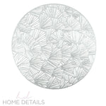 Shell Placemats Round Shell Laser Cut Placemat in Silver