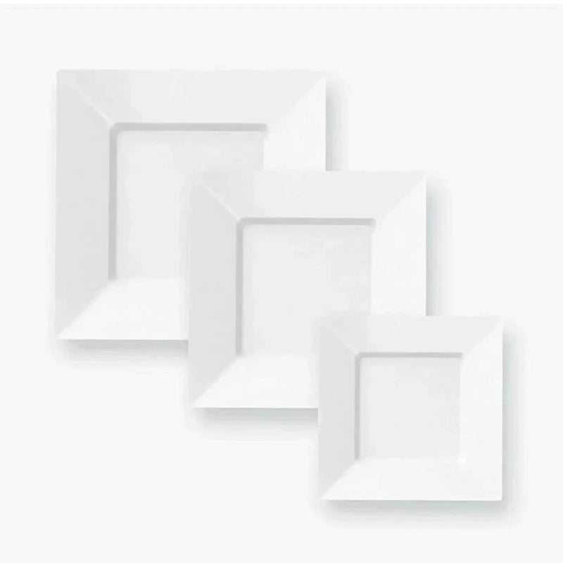 Solid Square Plastic Plates Square White Plastic Dinner Plates | 10 Plates