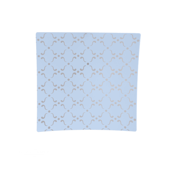 Square Accent Pattern Plastic Plates 8" Appetizer Plates Square Ice Blue • Silver Pattern Plastic Plates | 10 Plates