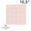 Square Accent Pattern Plastic Plates Square Blush • Gold Art Deco Pattern Plastic Plates | 10 Plates