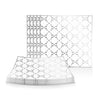 Square Accent Pattern Plastic Plates Square Clear • Silver Pattern Plastic Plates | 10 Plates