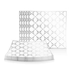 Square Accent Pattern Plastic Plates Square Clear • Silver Pattern Plastic Plates | 10 Plates