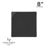 Square Accent Plastic Plates 8" Appetizer Plates / 10 Plastic Plates Black • Silver Square Plastic Appetizer Plates