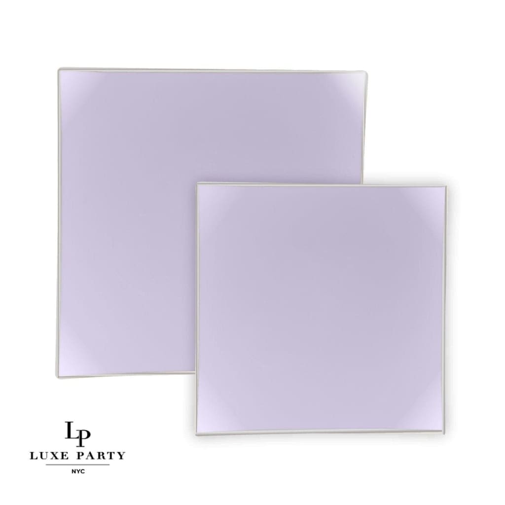 Square Accent Plastic Plates Lavender Square Plastic Plates | 10 Pack