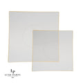 Square Clear • Gold Plastic Plates | 10 Pack