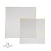 Square Accent Plastic Plates Square Clear • Gold Plastic Plates | 10 Pack