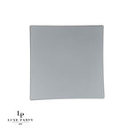 Square Accent Plastic Plates Square Grey • Silver Plastic Plates | 10 Pack