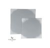 Square Accent Plastic Plates Square Grey • Silver Plastic Plates | 10 Pack