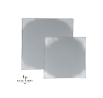 Square Accent Plastic Plates Square Grey • Silver Plastic Plates | 10 Pack