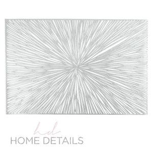 Starburst Placemats Home Details Star Burst Laser Cut Placemat in Silver
