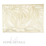 The Pear Placemats Home Details Pear Leaf Laser Cut Placemat in Gold