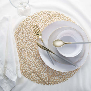 Tree Placemats Round Tree Laser Cut Placemat in Gold