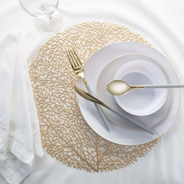 Tree Placemats Round Tree Laser Cut Placemat in Gold