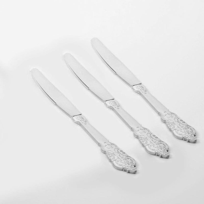 Venetian Handle Knives Venetian Design Silver Plastic Knives | 20 Knives