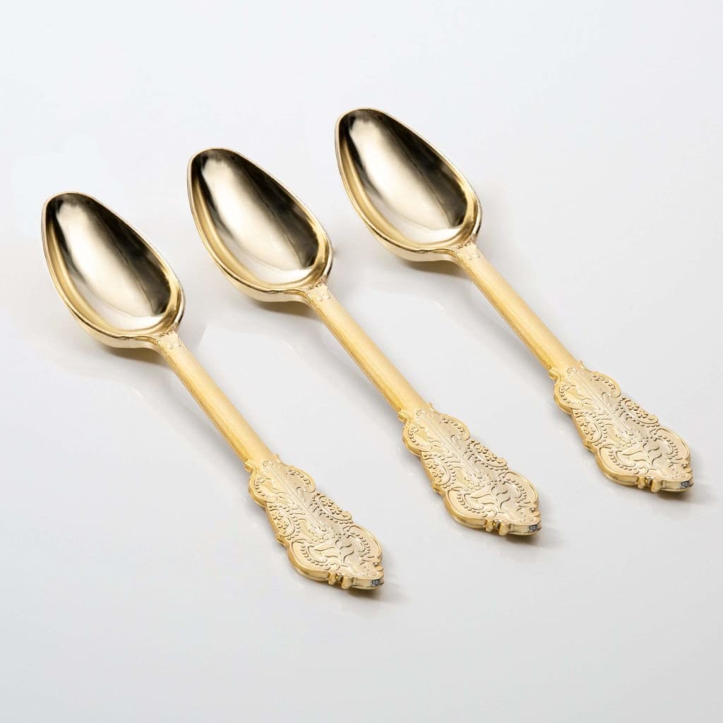 Venetian Handle Spoons Venetian Design Gold Plastic Spoons | 20 Spoons